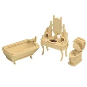 Woodcraft Lesena 3D sestavljanka Kopalnica