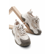 Marjin Womens High-Sole Sneaker Lace-Up Sneakers Virez Beige.