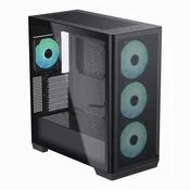 AER APNX C1-BK-V1 ARGB Midi Tower, ATX, črna