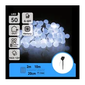 Aigostar - LED solarni dekorativni lanac 50xLED/8 funkcija 12m IP65 hladna bela