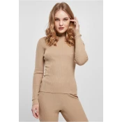 Womens ribbed knit turtleneck sweater unionbeige