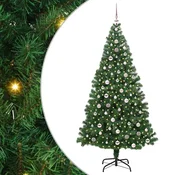 Vidaxl Umestno božično drevo Zelena 240 cm PVC, jeklo in plastika