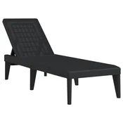 Vidaxl Ležalnik antraciten 186x60x29 cm PP