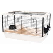 slomart INTER-ZOO Bunny 80 De Luxe - prostoren kavez za glodavce 78x48x50 cm, z priborom za prehrano in dno, bež barve