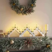 Vidaxl Božični svečni most med 7 LED 3 pcs Bela 39.5 x 5 x 29 cm