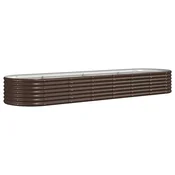 Vidaxl Visoka greda iz cinkanega jekla 296x80x36 cm rjava