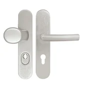 Varnostna armatura TWIN HARMONIA DEF (F9), klika-klika, Odprtina za cilindrični vložek PZ, Twin F9 (anodiziran aluminij - barva nerjavečega jekla), 90 mm