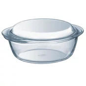 Pyrex Okrogli pekač s pokrovom 2,1L, iz borosilikatnega (kaljenega) stekla