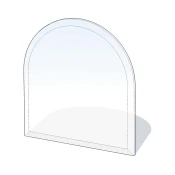 Steklo pod kaminom 1000x1000x6 mm semicircular