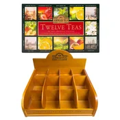 Ahmad tea Caj Twelve Teas Box, 5x12 kesica i Ahmad tea drveni stalak za kesice bez poklopca