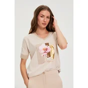 Marisse WOMENS TSHIRT L-TS-4912 L.BEIGE