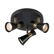 Markslöjd 108626 - Reflektor FOLIE 3xGU10/7W/230V črn/medenina