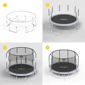 REBEL ACTIVE Trampolina sa zaštitnom mrežom i merdevinama 244cm (8ft) RBA-8001