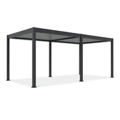 Bioklimatska pergola Antares Samostoječa, 3 x 6, Antracit - Svetlo siva, Električni motor in LED luči