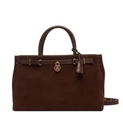 Ročna torba Tommy Hilfiger American Icon Tote Suede AW0AW19216 Rjava