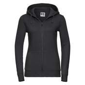 Black womens sweatshirt with hood and zipper Authentic Russell