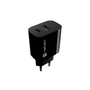 NAT WALL CHARGER NATEC RIBERA 1X USB-A + 1X USB-C 20W BLACK