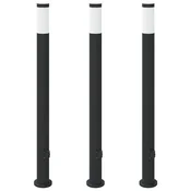 Vidaxl Stebričke z vtičnico 3 kosi 110 cm nerjaveče jeklo IP44