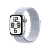 Apple Watch SE: GPS + Cellular, 40mm, ohišje iz aluminija v srebrni barvi, pašček Sport Loop v barvi modrega oblaka