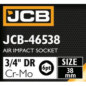 JCB Udarna glava 3/4 38mm 6-kutna Cr-Mo NASTAVAK kljuc