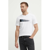 Pamučna majica Calvin Klein za muškarce, boja: bijela, s tiskom, K10K113113
