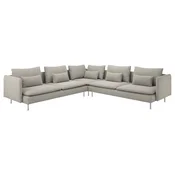 SÖDERHAMN Ugaona sofa, 6-sed, Viarp bež/smeda