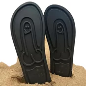 Flip-flop natikači - z motivom nasmejanega obraza - črna - 40/41