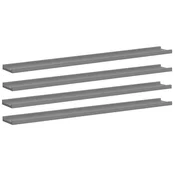 Vidaxl Stenske police 4 kosi sive 100x9x3 cm