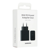 Originalni Samsung hitri polnilec EP-TA220NBEGEU 1x USB C 1x USB A 3A 35W črn