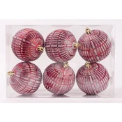 Lilium dekorisane kugle set/6 8cm crvene 050678