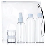 shumee Stekleničke in potovalne posodice za kozmetiko za letalo s 5-delno kozmetično torbico.