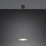 Trio Lighting LED-visoka svetilka Amalo, platinasta barva, O 30 cm, kovina, CCT - Dnevna soba/jedilnica - Sodobni