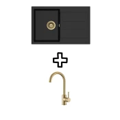 Set Tesa SQT101W + Vida PVD Black metallic/Zlato