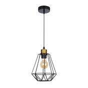 Luster na sajli PRIMO 1xE27/60W/230V crno-zlatni