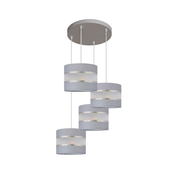 Luster na sajli HELEN 4xE27/60W/230V siva/srebrna