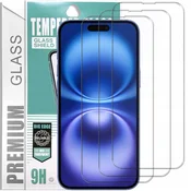 shumee 3x kaljeno steklo GSMstyle za Apple iPhone 16, 3 kosi.