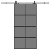 vidaXL vidaXL Drsna vrata z opremo črna 102,5x205 cm kaljeno steklo, (22048425)
