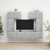 6-dijelni set TV ormarica siva boja betona konstruirano drvo