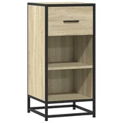 Vidaxl Komoda sonoma hrast 35,5x35x76 cm inženirski les in kovina