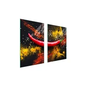 shumee ZAŠČITNA STEKLENA KROŽNIK ZA KUHINJO 65x52 CHILLI