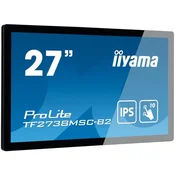IIYAMA Monitor 27 PCAP Bezel Free 10-Points Touch, 1920x1080, IPS panel, DVI, HDMI, DisplayPort, 425cd/m2 (with touch), 1000:1, 5ms, Landscape, Portrait or Table mount, USB Touch Interface, VESA 100x100 and 200x100, Speakers 2x3W, MultiTouch