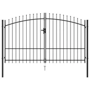 Vidaxl Ograjna vrata Woerden dvojna vrata s konico na vrhu 299,5 x 249,5 cm