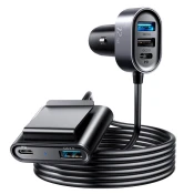 Joyroom AVTO POLNILEC ZA 5 NAPRAV 2XPD 2XQC3.0 72W PODALJŠEVALNI KABEL 1,5 M