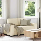 vidaXL Dvosed kremne barve 160x77x82 cm blago