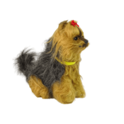 slomart Interaktivni plišasti kuža Yorkshire terrier LEAN TOYS, črno-rjav, laja in maha z repom