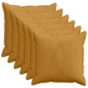 Vidaxl Prevleka za blazino 6 kos HOUTEN Rumena 70 x 70 cm korduroy