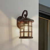 Lindby zunanja stenska svetilka Ankea, rjava/jantar, 37 cm, IP23, E27 - Antični - rjava, jantar - Plastika