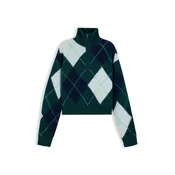 Tommy Jeans Pulover mornarska/zelena/bela