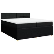 vidaXL vidaXL Box spring postelja z vzmetnico črn 200x200 cm blago, (21305147)