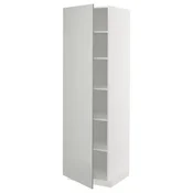 METOD Visoki element s policama, bela/Havstorp svetlosiva, 60x60x200 cm